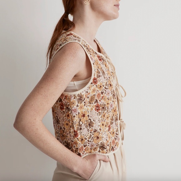 MADEWELL Reversible Tie-Front Vest Top in Flora Field Size 14 - Picture 2 of 8